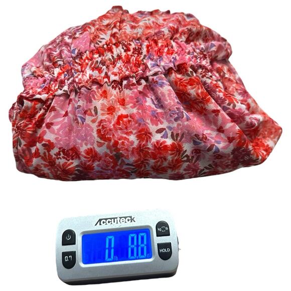 MISA Los Angeles Leeva Pink Floral Bell Sleeve Mini Ruffle Dress Women’s XS - Picture 8 of 8